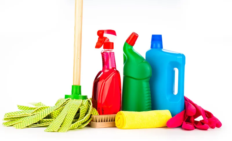 Cleaning equipment: cloths, mop pads and products for property hygiene